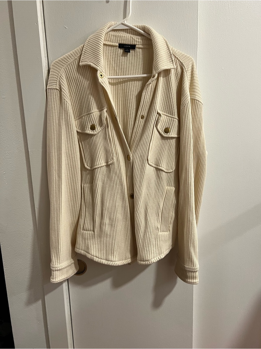 J. Crew Waffle-Knit Utility Shirt Jacket
